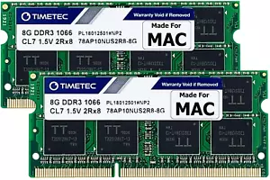 Timetec 16GB KIT(2x8GB) Compatible for Apple DDR3 1067MHz / 1066MHz PC3-8500... - Picture 1 of 8