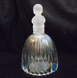 Vintage 1978 Goebel Frosted Clear Glass Christmas Bell Child Kneeling Praying - Picture 1 of 7