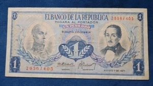 Colombia 1 Peso Oro 1972 Circulated - Picture 1 of 2