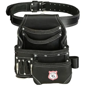 Leather Tool Belt 8 Pockets Tool Pouch for Carpenters, Electricians, Handyman - Picture 1 of 8