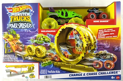 Hot Wheels Monster Trucks Power Smashers Charge & Chase Challenge Track Set - Image 1 of 4
