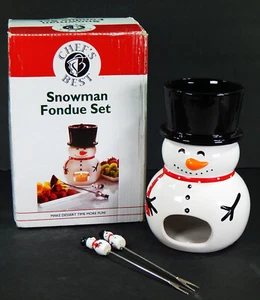 CHEF'S BEST SCHNEEMANN FONDUE SET FÜR ZWEI KERAMIK URLAUB WEIHNACHTEN DESSERT SPASS NEU - Bild 1 von 17