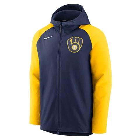 Milwaukee Brewers Nike Authentic Collection Performance Raglan Full-Zip Hoodie Cover