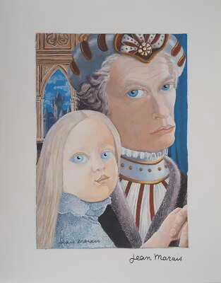 Jean MARAIS : Père et fille, Quadrichromie signée - Photo 1/4