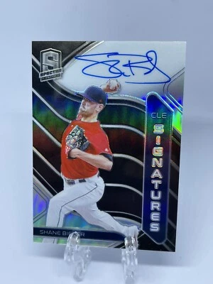 2021 Chronicles Spectra Silver Signatures Shane Bieber 35/99 - Image 1 of 2