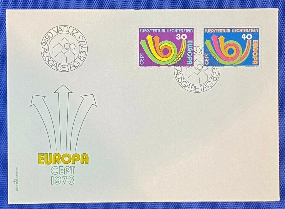 ZAYIX 1973 Liechtenstein Cover Mi 579-80, Sc 528-29 FDC Europa CEPT 011022-SM61 - Image 1 of 1