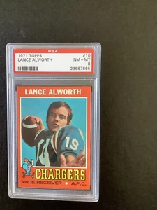 1971 Topps #10 Lance Al worth Psa 8 HOF Centered Chargers - Bild 1 von 1