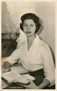 H.K.H. POSTAL ANTIGUA FOTO REAL PRINSESSAN DESIREE PRINCESA DE SUECIA RPPC - Imagen 1 de 2