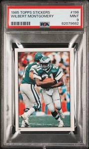 1985 TOPPS FOOTBALL STICKERS #196 WILBERT MONTGOMERY PSA 9 MINT EAGLES POP 1! - Picture 1 of 3