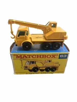 Vintage Matchbox Lesney Dodge Crane Truck No. 63 Mint Original Box Made England - Image 1 of 4