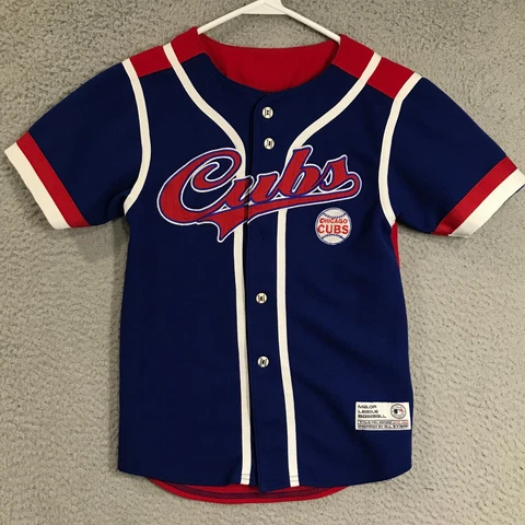 Chicago Cubs Soriano #12 Jersey Boys Medium True Fan Blue Red Button Up MLB Cover