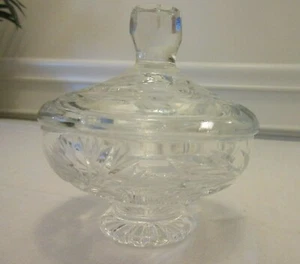 VINTAGE CRYSTAL BOWL WITH LID -- HEAVY CRYSTAL -- FROM GERMANY -- - Picture 1 of 10