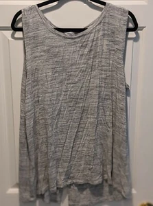Camiseta sin mangas con espalda abierta dividida gris azul marino antigua talla XL - Imagen 1 de 4