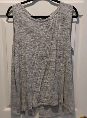 Old Navy Gray Split Open Back Tank Top Sleeveless Soft Size XL - Image 1 of 4