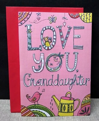 弹出式情人节贺卡孙女,闪亮,标志,粉红色 — 第 1/4 张图片