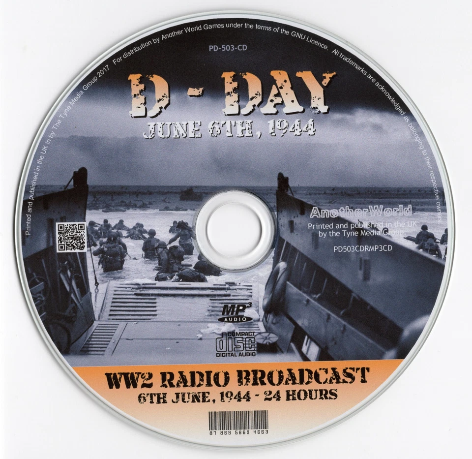 WW2 D-DAY Normandy Landing Old Time Radio Broadcast MP3 CD 24Hrs 6 June 1944 VE - Image 1 of 4