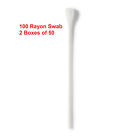 100 Ct, OB/GYN Applicators Swab Rayon Swab 8” Length Paper Shaft, Swab Tip, 2 Bx