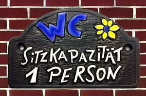 DE-460 Sprüche-Schild aus Keramik - Text nicht änderbar - WC - Bild 1 von 1