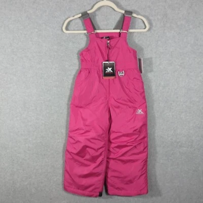 ZeroXposur Kids снег брюки комбинезон девочек лыж нагрудник 4/5 ярко розовый теплый карманы новый с Ярлыками - Изображение 1 из 4