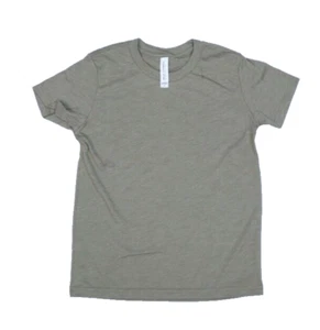 Bella + Canvas Kids Triblend Plain Heather Olive Green T-shirts Size Small 23 Pc - Picture 1 of 6