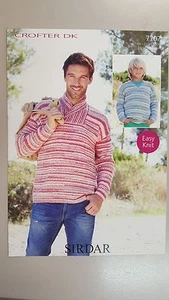 Sirdar Knitting Pattern #7707 Child or Adult Jumper to Knit in Crofter DK Yarn - Picture 1 of 1