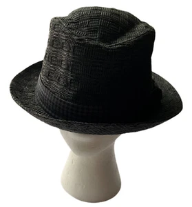Pamoa Fedora Men’s Hat Premium Headwear 100% Paper Size: L/XL Dark Grey Band - Picture 1 of 7