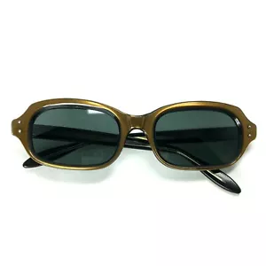 Vintage Day-Vue Sunglasses Rectangular Bronze Copper Black West Germany 135mm - Picture 1 of 12