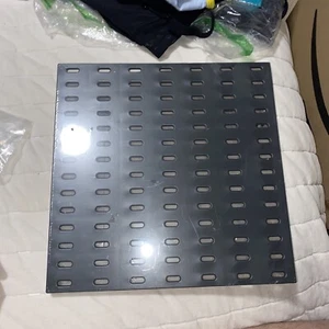 11” x 11” Louvered Wall Panel Shelf Bins Holder Organizer Storage Hanging Black - Picture 1 of 8