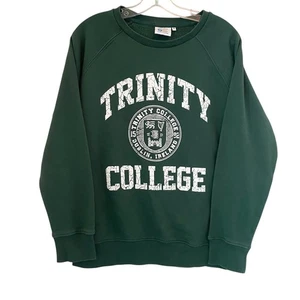 Trinity College Dublin Crest Sweatshirt VTG 90s Green Ireland Medium Graphic - Picture 1 of 13