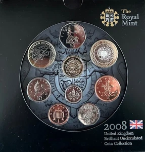 2008 Royal Mint UK Uncirculated 9-Coin Year Set Inc London Olympic Centenary £2 - Picture 1 of 12