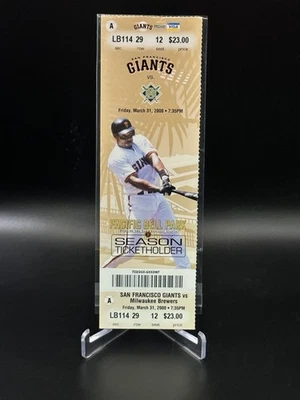 San Francisco vs. Milwaukee 31 de marzo de 2000 Boleto - Juego de jonrones de Barry Bonds Foto 1 de 4