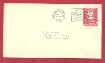 Philadelphia, PA SesquiCentennial Jul 27, 1926 FDC postmark on U522a, Very Fine - Image 1 of 2