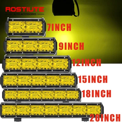 Amber Led Light Bar Spot Flood Combo LED Work Light Pod Yellow Off Road Fog Lamp - Image 1 of 4