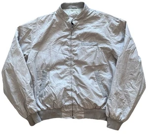 Vintage 90s Gray Nylon Full Zip Up Jacket Men’s Size Medium Lightweight Hole - Picture 1 of 7