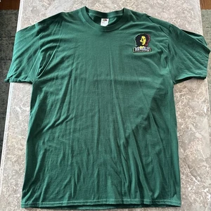 Bob Marley T-Shirt-XL-Custom Sewn On Patch-Fruit Of The Loom-Dk.Green-BRAND NEW - Picture 1 of 12