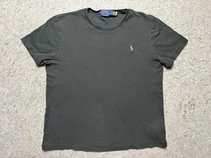 Polo Ralph Lauren Shirt Mens Large Black Custom Slim Fit Pony Logo Cotton Tee - Picture 1 of 9