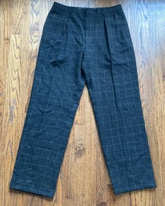 Vintage Polo Ralph Lauren Hose Herren 36 Wolle Windowpane Made In Italy Grau Pants - Bild 1 von 12