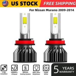 H8/H9/H11 LED Headlight Bulbs Kit High/Low Beam For Nissan Murano 2009-2014 - Picture 1 of 13