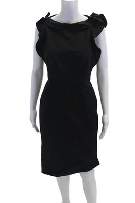 Lida Baday Womens Sleeveless Textured Lined Zip Pencil Dress Black Size 4 - Image 1 of 4