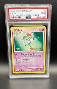 Pokemon PSA 9 MINT Kirlia 53/132 DP Secret Wonders Prerelease STAFF Promo s#895 - Picture 1 of 2