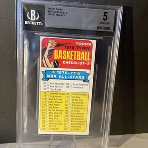 1970-71 Topps Basketball #101A Checklist 2 1970-71 In Black BGS 5 EX - Picture 1 of 8