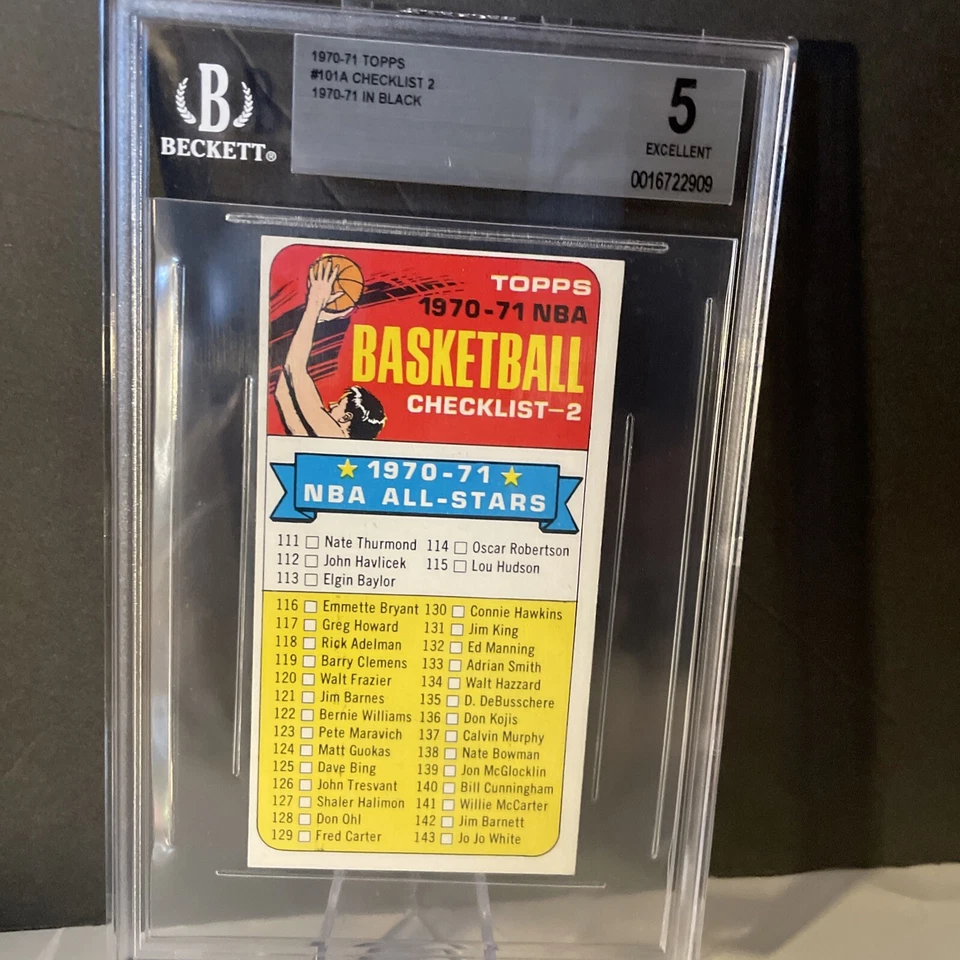 1970-71 Topps Basketball #101A Checklist 2 1970-71 In Black BGS 5 EX - Image 1 of 4