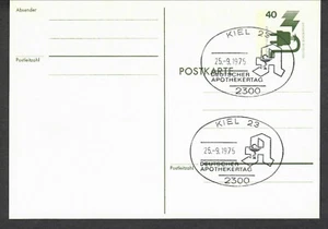 Germany postalcard Apothekertag pharmacist day 1975 cancel Kiel pharmacy - Picture 1 of 1