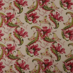DESIGNER FALLING FLOWERS MAGENTA PINK 100% LINEN MULTIUSE FABRIC BY YARD 56"W - Picture 1 of 6