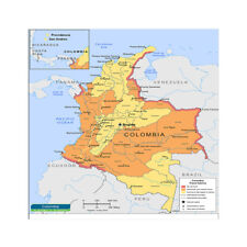 Colombia Travel Advice Map Print Home Wall Decor 3x3ft 5x5ft