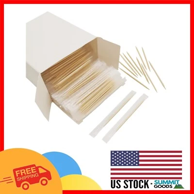 Palillos de dientes de bambú a granel - ecológicos y envueltos en violonchelo selecciones de 2,5" para fiestas Foto 1 de 4