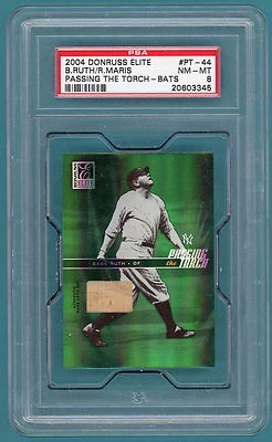 2004 Donruss Elite PTT Babe Ruth/Roger Maris Game Used Bat #PT-44 PSA 8 POP 1    - Image 1 of 2