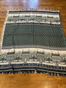 Vintage American Weavers 50x57" "Home Is Where The Heart Is" Decke Überwurf - Bild 1 von 16