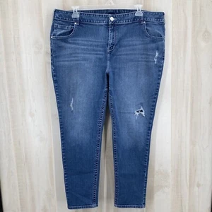 Lane Bryant Damen Übergröße 24 Blau Medium Wash Denim Distressed Skinny Jeans - Bild 1 von 7