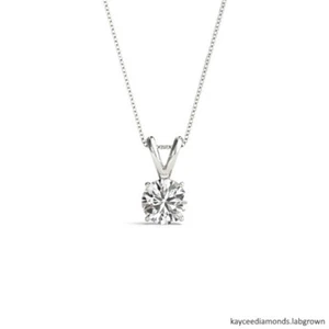 0.25 Carat Genuine Lab Grown Diamond Pendant with Chain - Picture 1 of 3